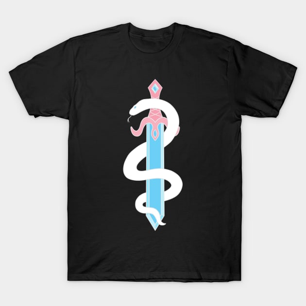 Sword and Snake (Transgender Colors) T-Shirt by inatorinator